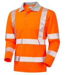 LEO WORKWEAR BARRICANE ISO 20471 Cl 3 Coolviz Plus Sleeved Polo Shirt